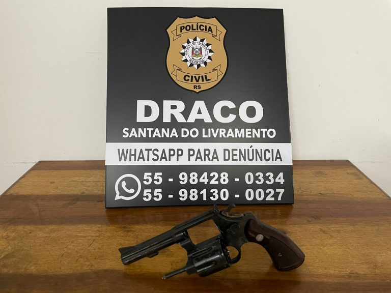Agentes da DRACO cumprem mandado de busca e apreendem arma de fogo em Livramento
